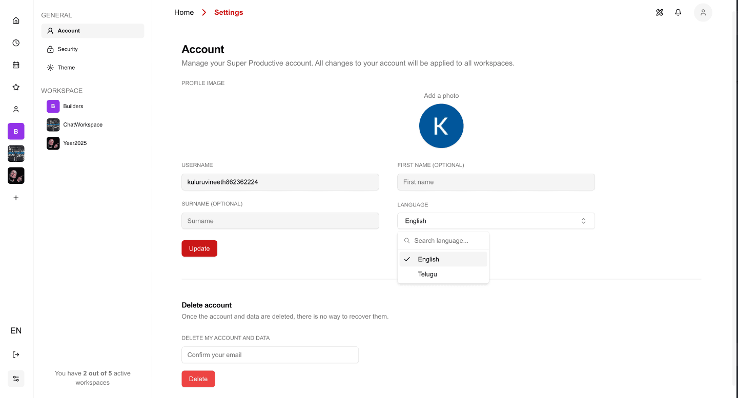 Task Content editor options page - dark theme