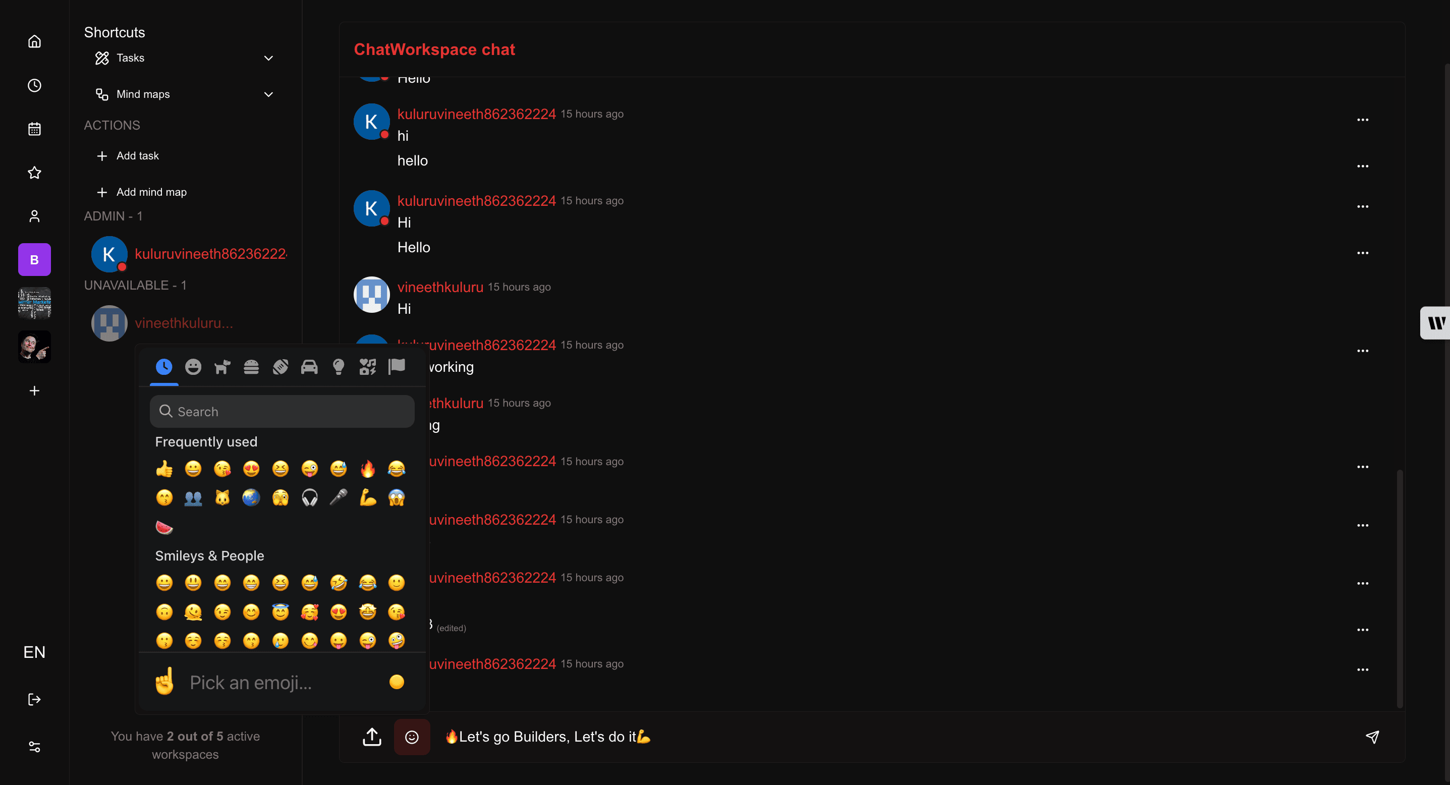 Task Content Add Image by link page - dark theme